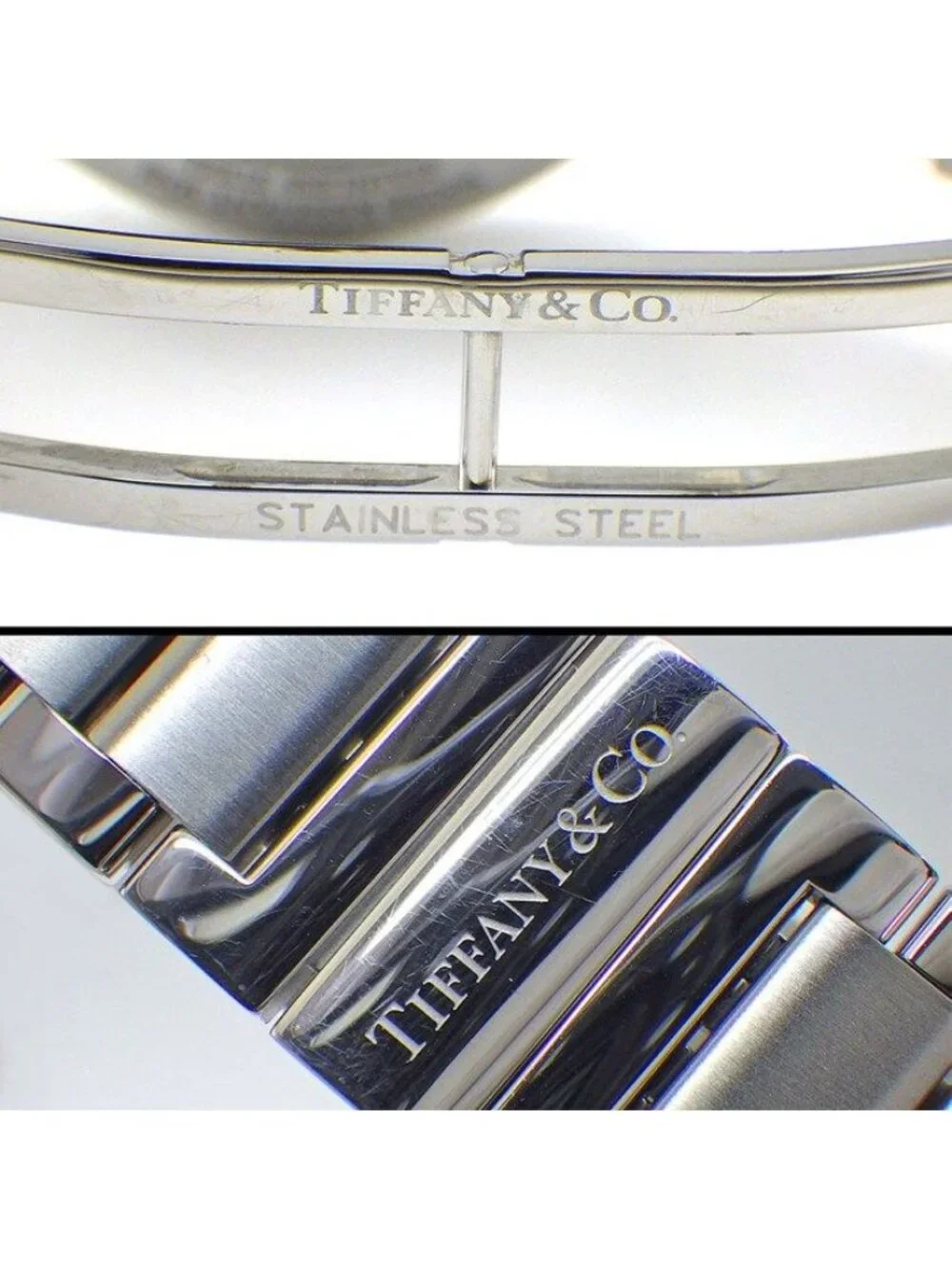 Tiffany & Co Watch Atlas Dome Date Back Skelton Guilloche Silver Dial SS
